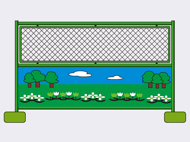鋼管圍籬-小花彩繪