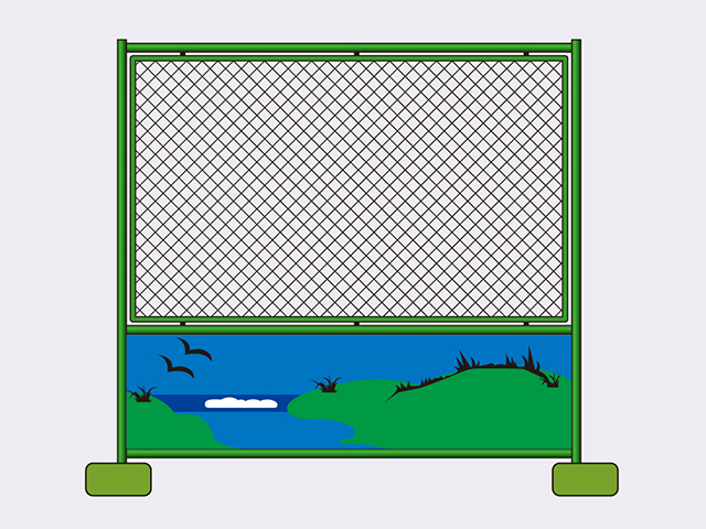 鋼管圍籬-藍底海鷗