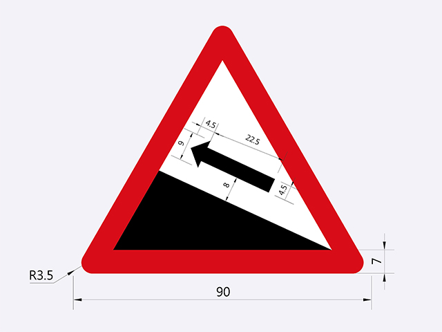 警5-險升坡標誌