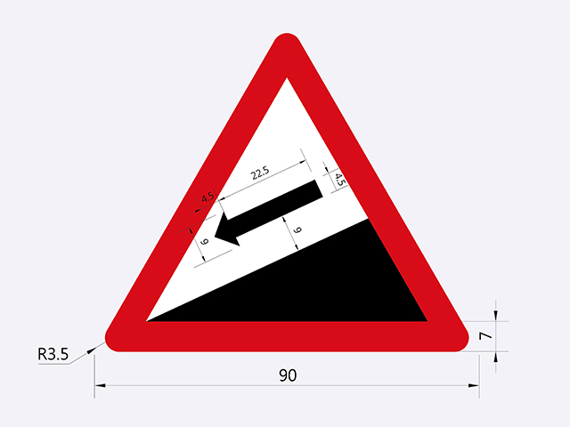 警6-險降坡標誌