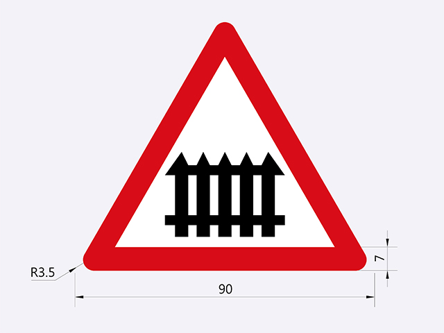 警25-有柵門鐵路平交道標誌